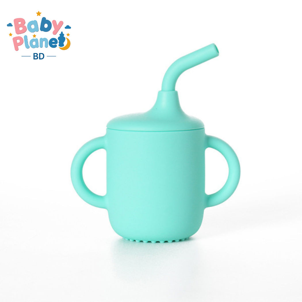 Imported Baby Straw Learning Cup – Two Handle Silicone Drinking Cup